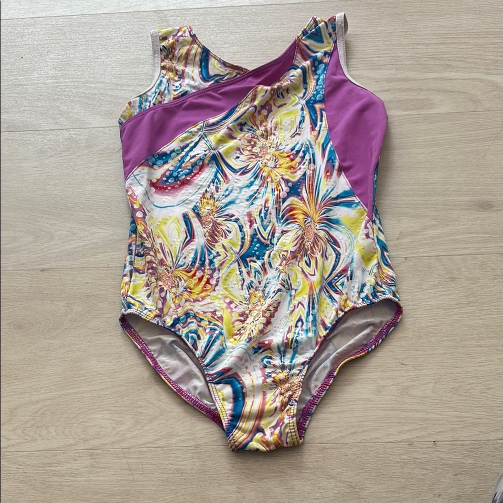Capezio Girls Purple Multi Floral Dance Leotard
